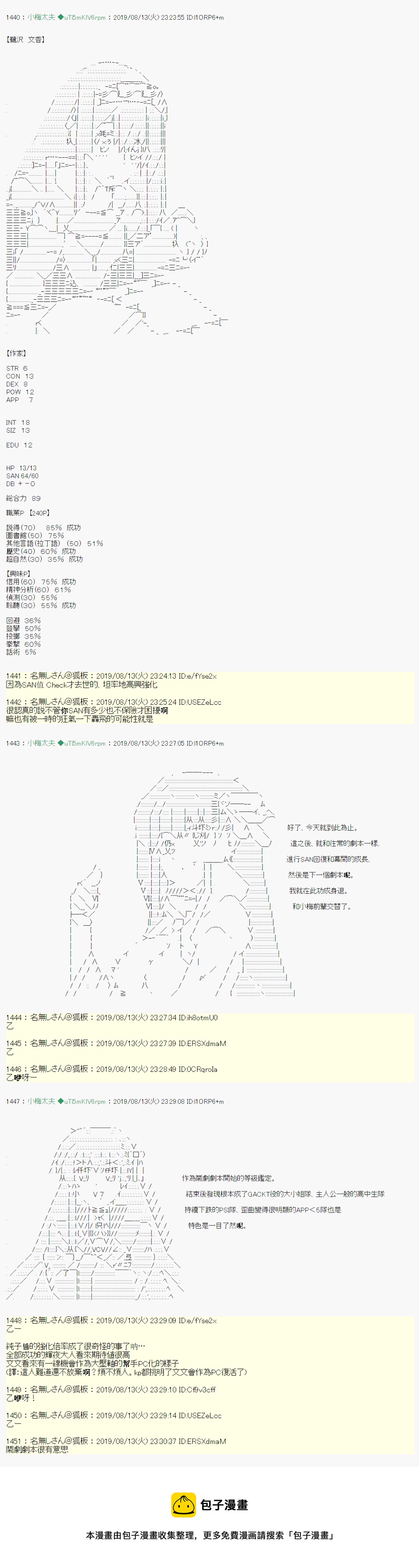 安價／安科決定的克蘇魯神話TRPG - 探索者等級鑑定Check 結果發表&戰後處理 - 4