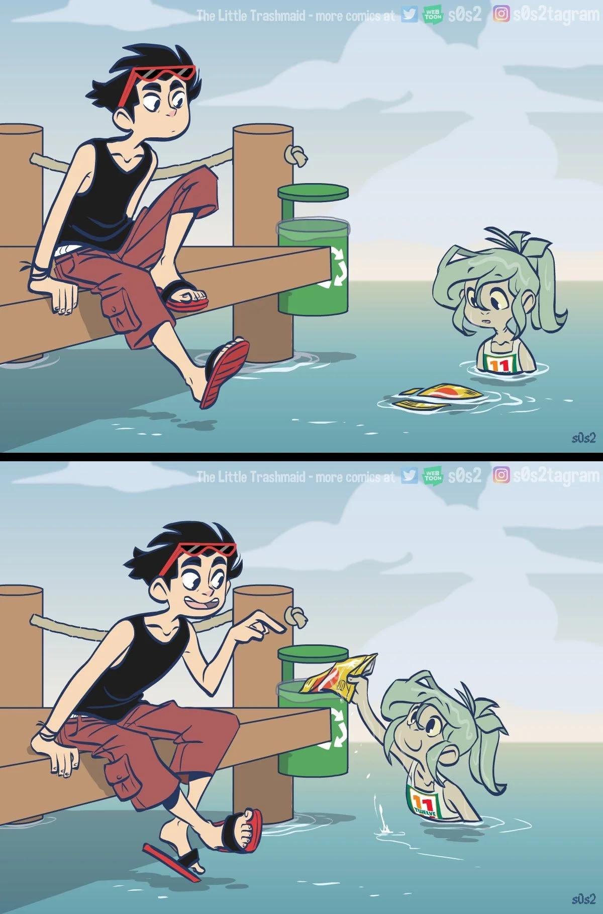 被海洋垃圾污染後的小美人魚 - 第173話 - 1
