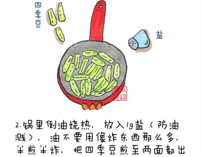 莲小兔的手绘食单 - 干煸四季豆 - 3